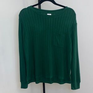 Stars Above Emerald Ribbed Knit Top